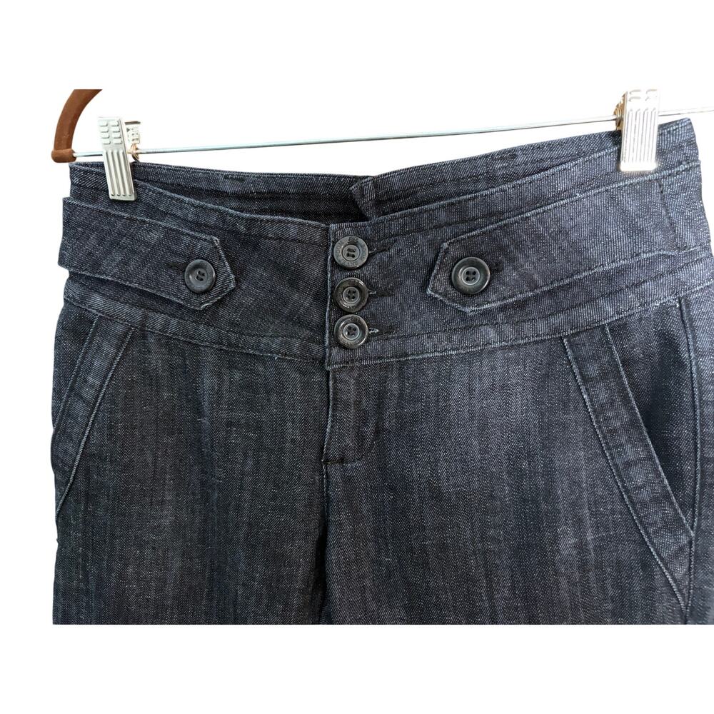 Boom Boom Jeans Size 7 Dark Wash Sailor Button Y2K Bootcut High Rise Denim Jeans